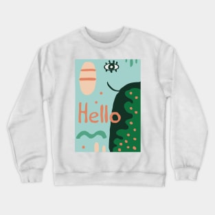 Geometric Elephant Greeting: a playful blend of shapes and a warm welcome Crewneck Sweatshirt